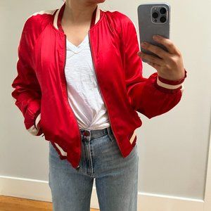 Pam & Gela Satin Reversible Bomber Jacket